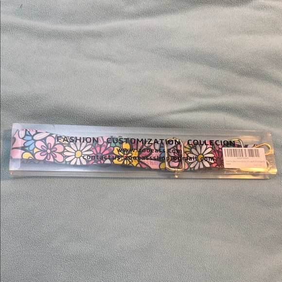 Floral Multicolor Strap with Gold Hardware - Picture 3 of 3